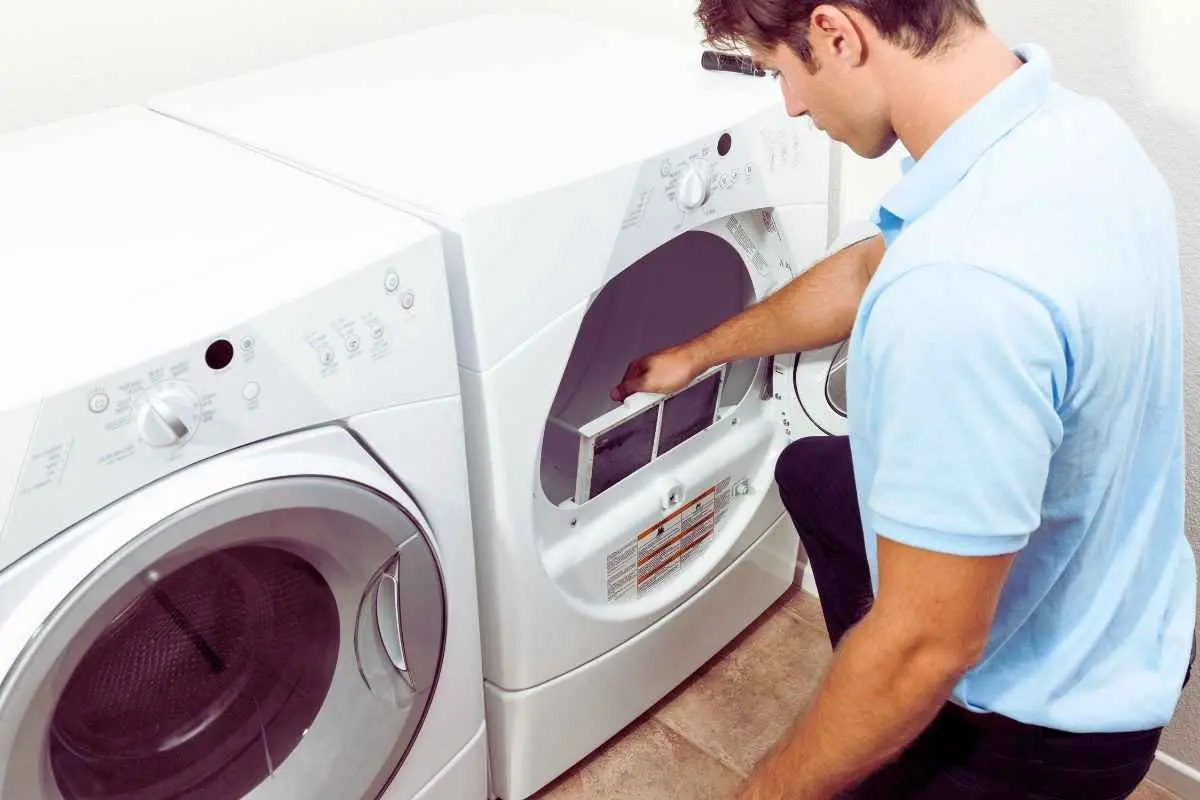Dryer not heating repair technician checking a dryer in Philadelphia PA