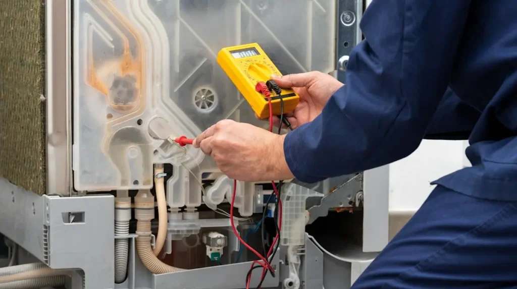 Philadelphia appliance repair specialist inspecting a home appliance