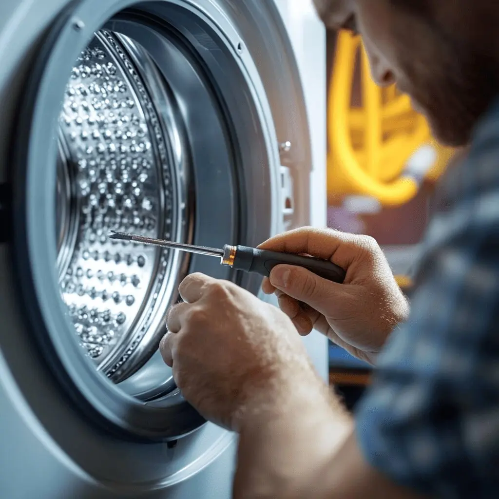 Appliance repair and diagnostics technician checking an appliance in Philadelphia